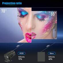 Mini Projector 4K HD 1080P Support, LCD Display, Wi-Fi Enabled,Remote Control, Table Mount, 180° Rotation, For Home Theater And Outdoor Projection - 黑色 - 查看 4