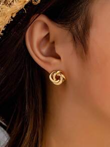 6 件套优雅波西米亚扭曲耳钉，时尚珠宝礼物，适合日常、度假、节日（无卡） - 彩色 - 查看 1