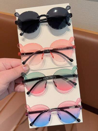 2/4Pcs 2026 Boys Girls Cute Newest Double Colors Rabbit Ears Shape Kids Children Baby Fashion Glasses Eyewear,Card Only Show,Don't Shipping