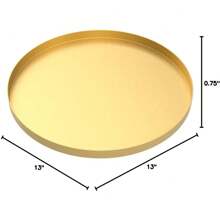 Round Gold Tray, 13" - Gold Serving Tray, Luxury Decorative Tray, Coffee Table Tray, Gold Decor, Jewelry Tray, Ottoman Tray, Gold Perfume Tray, Round Tray, Vanity Tray, Bar Tray, Drink Tray