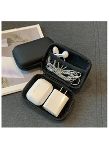 Organizador de bolsa de auriculares Eva de Apple, bolsa organizadora de cables, bolsa de almacenamiento de unidades flash USB y tarjetas SD Harger, estuche con cierre de cremallera resistente a golpes, bolsa accesorios de auriculares, bolsa accesorios de teléfono