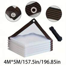 1 Piece Of Transparent Colorless Rainproof Oilcloth, Encrypted Grommets, Tear Resistant Drawstrings, Windproof, Dustproof, Waterproof, And Snow Resistant. Garden Rain Cover, Courtyard Fence, Camping Outdoor Tent Cover, Porch Canopy, Perfect For Terraces, Gardens, Chicken Coops, Pigsties, And Camping - Multicolor - View 14