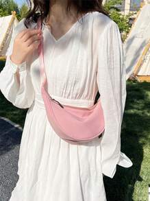 1pc Nylon And Versatile Shoulder Dumpling Bag, New Lightweight Casual Underarm Nylon Bag, Lightweight Sports Style Small Shoulder Bag, Student Outdoor Leisure Bag, Used For Daily Wear, Multiple Colors To Choose From - Multicolor - View 3