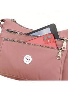 Mochila Bolso Mujer Nylon Multifuncional Con Usb P/ Viaje - Rosa vieja - Ver 9