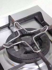 1/2 Pcs Home Gas Stove Auxiliary Rack, Milk Pot Rack, Mini Pot Rack, Coffee Rack - Silver - View 2