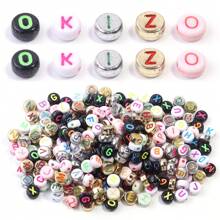 100pcs/Pack Acrylic Square & Flatround Letter Loose Beads, Fashion Cute Colorful Plated, Neon Colors, Multi-Choice For DIY Bracelets, Necklaces, Jewelry, Phone Charms, Keychains Making, Wholesale Beads