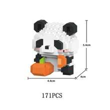 Cartoon Panda Building Blocks Kawaii Anime Figure Mini Assembly Toy Bricks Give Children Unique Educational Toys Best Birthday Present Ever - Multicolor - View 17