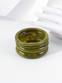 Conjunto de 4 pulseiras de resina acrílica estilo vintage para mulheres