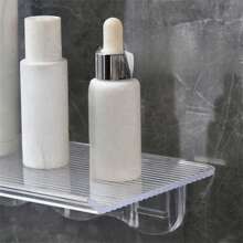 亚克力壁挂式置物架，浴室梳妆台，洗手间，厨房壁挂式置物架，无需钻孔，返校季浴室配件 - 彩色 - 查看 4