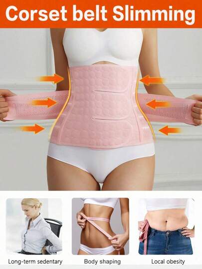 1pc Women's Waist Trimmer Elastic Slimming Belt, Adjustable Tummy Control Corset Shapewear