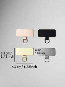 1pc Ultra-Thin Stainless Steel Phone Lanyard Patch Gasket, Cellphone Strap Parts Replacement, Lanyard Connector - Back Attached Soft Film Does Not Damage The Phone