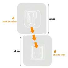 Double-Sided Adhesive Wall Hooks Hanger Strong Transparent Suction Cup Sucker Hooks  Bathroom Storage Plug Socket Holders - trắng - Xem 7