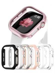 4pcs Hard PC Case Compatible With Apple Watch 46mm 42mm 45mm 41mm 40mm 44mm Matte Bumper Protective Case Frame For IWatch10 9 SE 8 7 6 5 4 3 2 1