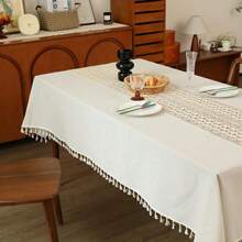 Toalha de mesa simples de crochê retrô rural, borla oca de penas de pássaros estilo country, tecido de malha, toalha de mesa quadrada de patchwork de renda, adequada para penteadeiras, banquetes, casamentos, decoração de casa, toalha de mesa decorativa de piano