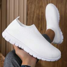 Men's Slip-On Breathable Lightweight Sport Shoes, Anti-Slip , Casual Sneakers - White - View 3