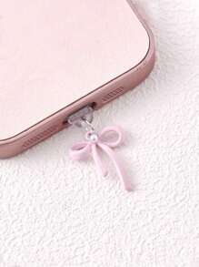 Bow Hanging Decoration Dust Plug Charging Port Rubber Plug Data Port Blockage Compatible With Apple Port Type-C Port Mobile Phone