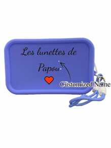 1 pieza Bolsa de silicona de moda casual y sencilla con texto de nombre personalizado, bolsa multifuncional portátil para maquillaje, certificado de influencer, llave, cargador y talla grande