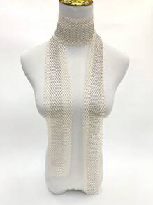1pc Women's Accessory Diamond Decor Small Scarf, Can Be Worn With Dresses Or As Waist/Head Belt For Different Occasions