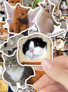 50pcs Of Cat Stickers, Perfect For Decorating Scrapbooks, Notebooks, Phones And Laptops, PVC Stickers Are Tear Resistant And Leave No Residue After Removal. Multifunctional Stickers Add Fun And Color To Your Daily Routine Or Gift Wrapping! - Multicolor - View 7