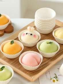 100pcs/200pcs Snow Skin Mooncake Paper Cups/Muffin Cups/Paper Liners, Disposable Baking Mold