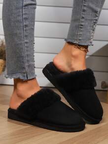 Women's Thick Plush Classic Slippers, Dual-Layer Memory Foam Insole, Anti-Slip EVA Outsole