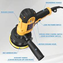 Kit di lucidatura giallo da 125 mm, lucidatrice con tampone di lucidatura rimovibile per lucidatrice per auto, legno, metallo, mobili