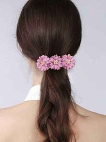 1 pieza Clip para el cabello de estilo bohemio con flor artificial, accesorio natural adecuado para viajar, usar en vacaciones, accesorios para el cabello, pasadores para el cabello, pinzas para el cabello