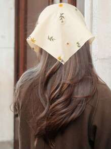 1pc Fashionable Floral Print Tassel Tie Triangle Scarf (Flower Position Random) - Multicolor - View 11