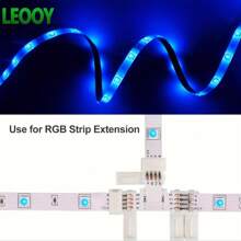 leooy LED-Verbinder: 10 mm breite gerade/L-förmige/T-förmige/X-förmige Verbinder, geeignet für 3528/5050 SMD RGB 7-Farben-LED-Leuchtzubehör, lötfreie Clip-Verbinder - lötfreie Adapter-Verbinder
