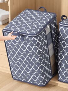 1PC Blue Lantern Shaped Large Capacity Clothing Storage Bag, Toy Storage Bag, Moving Packaging Bag, Cabinet Top Storage Bag, Bed Bottom Storage Bag, Bathroom Dirty Clothes Storage Bag, Visual Classification Storage Bag