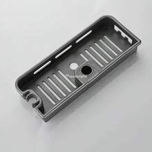 Estante de almacenamiento para ducha de baño, organizador sin taladrar, soporte para cabezal de ducha, bandeja para gel de ducha y champú, estantes de poste - Gris A - Ver 1