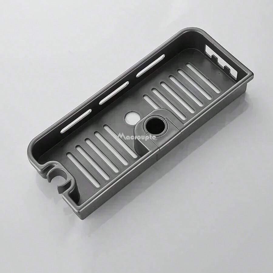 Estante de almacenamiento para ducha de baño, organizador sin taladrar, soporte para cabezal de ducha, bandeja para gel de ducha y champú, estantes de poste - Gris A - Ver 1