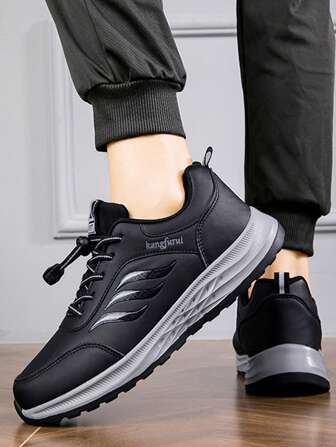 青少年/男孩运动鞋，带弹性锁扣，穿脱方便，鞋底柔软，透气，防滑，减震，舒适的跑步运动鞋，时尚休闲鞋