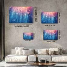 1 pieza, Fondo submarino abstracto con burbujas y rayos de luz, lienzo original, arte de pared, decoración de pared de sala de estar, dormitorio, baño, impresiones de arte de pared enmarcadas, cuadros colgantes, decoración del hogar, festivales. Home Deco 3