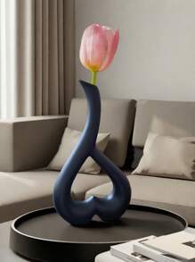 YINUOYOUJIA 白色艺术陶瓷花瓶 - 现代心形花瓶，适合极简主义装饰，美学花瓶，适合家庭装饰客厅、咖啡桌、婚礼、餐桌、办公室 - 彩色 - 查看 4