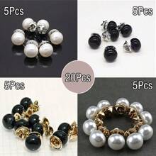 10/20 Stücke Knöpfe ohne Nähen, Faux Perlmutt Druckknöpfe, schwarz & weiß, vielseitige Brosche DIY Dekoration, ohne Nähen erforderlich