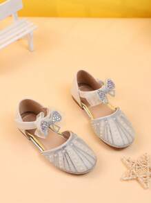 Sandalias planas con cristales de niñas a la moda y con estilo, punta redonda, zapatillas de verano para niños pequeños y niños pequeños, nuevas para primavera/verano
