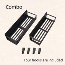 1pc/2pcs/4pcs Set, With 2pcs/4pcs Hooks, Black/White/Beige, Multi-Size, Magnetic Refrigerator Storage Rack, No Drilling Storage Shelf, Spice Rack, Kitchen Accessories Set - Multiple Sizes - Multicolor - View 15