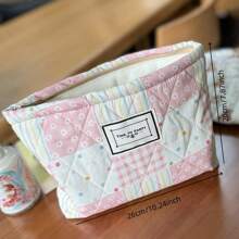 1pc Pink Mix-Color Portable Organizer Bag, Fashion Travel Toiletry Pouch - Multicolor - View 4