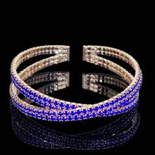 1pc Luxurious Intersected Synthetic Zirconia Bracelet, High-End Accessory Suitable For Gift, Daily Wear, Party, Wedding Occasions - Silver-red - View 22