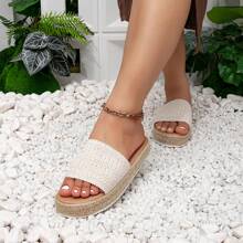 Sandalias con suela gruesa y de fácil slip-on para mujer de talla grande, zapatos de moda cómodos nuevos de 2025