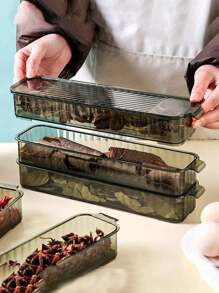 3pcs Refrigerator Storage Bins, Leak Proof And Reusable Food Storage Box With Lid, Multifunctional Stackable Food Fresh-Keeping Box, For Spice, Meat, Fruit And Vegetable, Kitchen Organizers And Storage, Kitchen Accessories