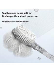1pc Double-Sided Exfoliating Back Brush, 2-In-1 Scrub Brush, Long Handle Body Scrubber, Unisex Exfoliating Bath Brush (Grey + White) - Multicolor - View 6