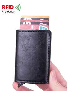 Men's Anti-Theft And Anti Demagnetization Aluminum Alloy Business Wallet, Pop-Up Card Slot, Credit Card Clip, Bank Card Clip Design Slim And Compact, Multiple Card Slots And ID Card Window, Aluminum Alloy And Imitation Leather Materials, Perfect Lover Gift Suitable For Teen Summer Casual Outdoor Athletic Or Vacation Travel Or Graduation Gifts Or Birthday Dress Accessories Formal/Business Formal - Multicolor - View 7