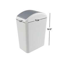 4.5 Gallon Swing Top Garbage Can, Plastic Trash Bin With Lid, 3 Pack - Grey - View 5