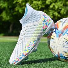 Nuevas zapatillas de fútbol para adolescentes, recomendadas para partidos y entrenamiento escolar, con tacos altos, antideslizante, aptas para adultos y jóvenes, unisex