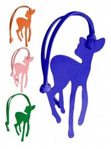 纯色PVC时尚简约可爱趣味动物鹿汽车钥匙扣车挂饰背包单肩包斜挎包手提包托特包挂件行李挂饰适合情侣学生上学 - 彩色 - 查看 12