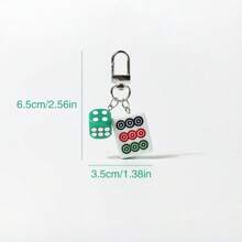 1pc Creative Mahjong Charm Pendant, Simple Backpack Key Chain Decoration, Gift, Daily Accessories, Student Supplies, Chinese Style