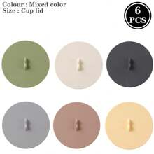 1/2/6pcs Macaron Colored Silicone Cup Lid - Heat-Resistant, Dustproof, Food Safe Circular Lid, Suitable For Tea And Water Cups, Very Suitable For Household Use