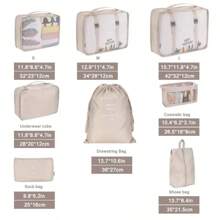 7 Pcs Foldable Travel Organizer Storage Bags Wardrobe Cube Suitcase Packing Set Storage Luggage Clothes Shoe Box